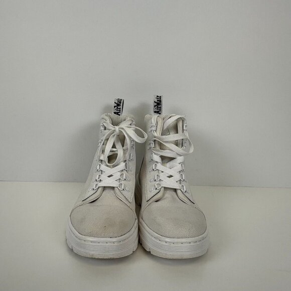Dr Martens Combat Boots Womens Size 8 White Combs - Picture 2 of 6